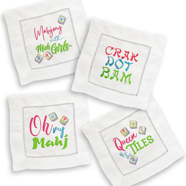 Mahjong Mixed Linen Cocktail Napkin Set