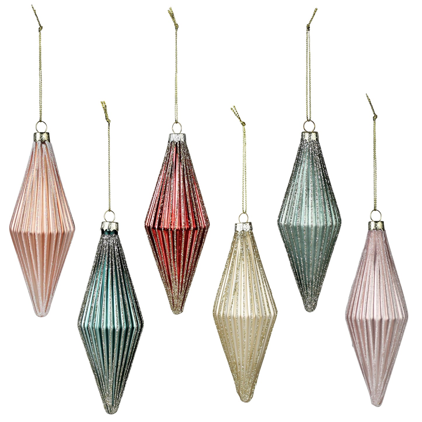 Ribbed Rhombus Ornaments
