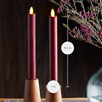 Burgundy Flameless Candle Tapers (Set of Two)