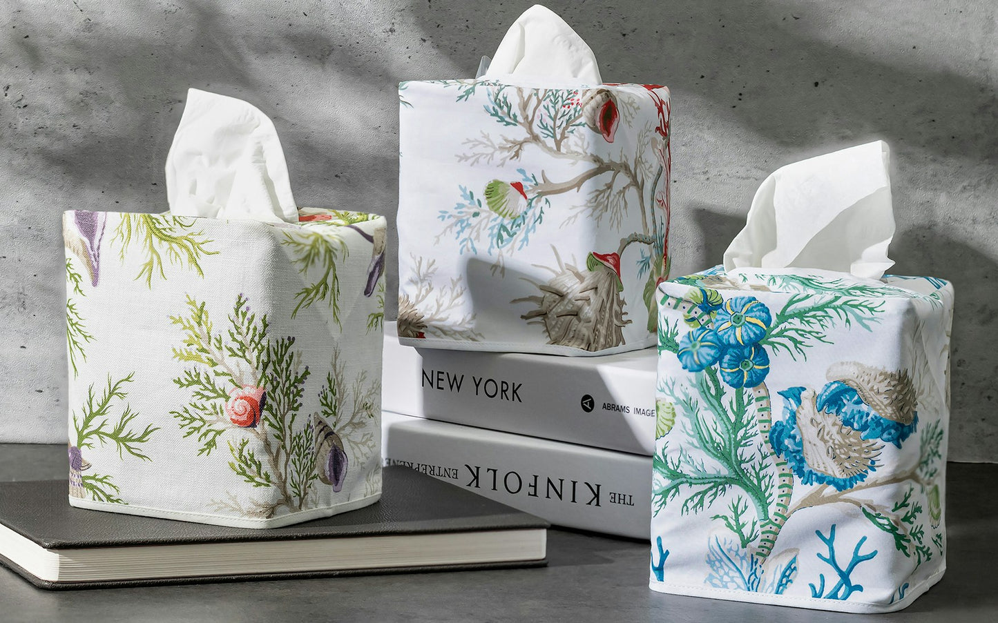 Del Tesoro Linen Tissue Box Cover
