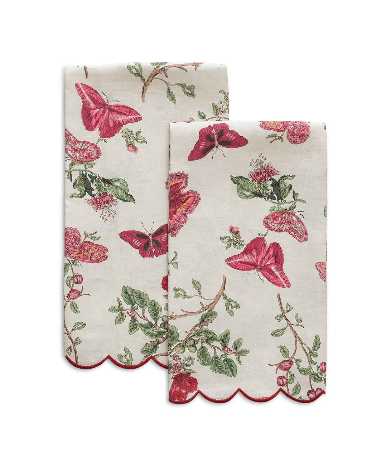 Baudin Butterfly Linen Guest Towel - Set of Two