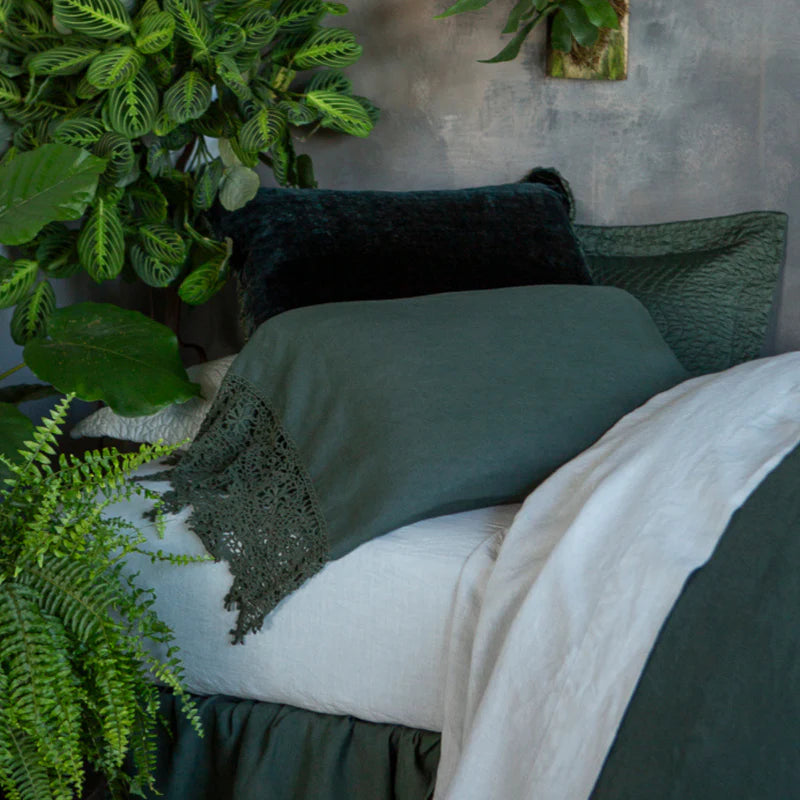 Linen Frida Lace Pillowcase (Single)