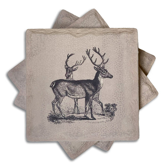 Vintage Grey Deer Coaster