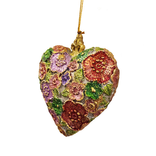 Beaded Petals Heart Ornament