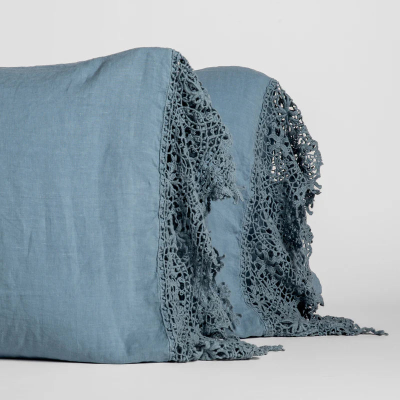 Linen Frida Lace Pillowcase (Single)