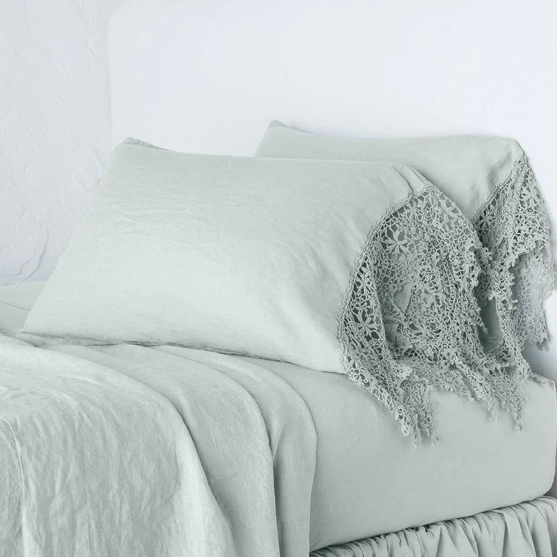 Linen Frida Lace Pillowcase (Single)