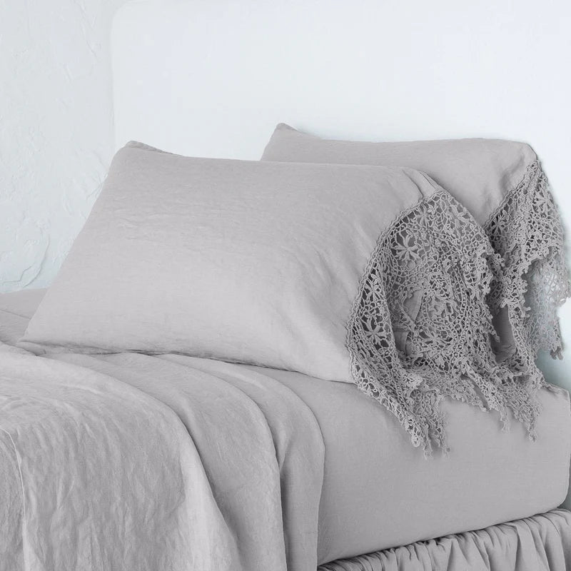 Linen Frida Lace Pillowcase (Single)