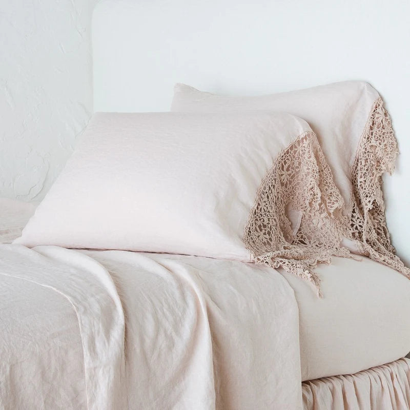 Linen Frida Lace Pillowcase (Single)
