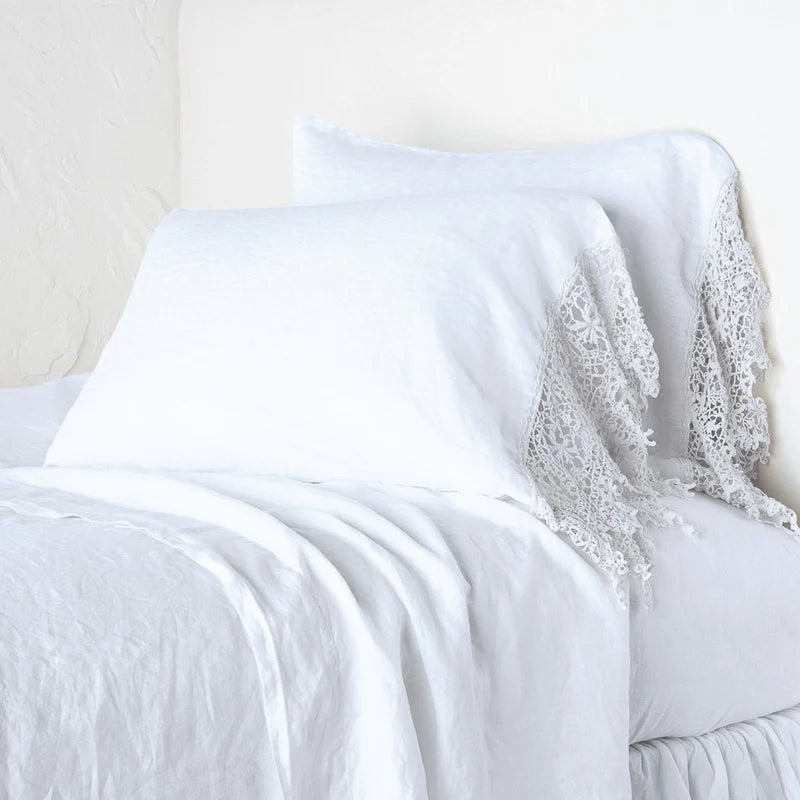 Linen Frida Lace Pillowcase (Single)
