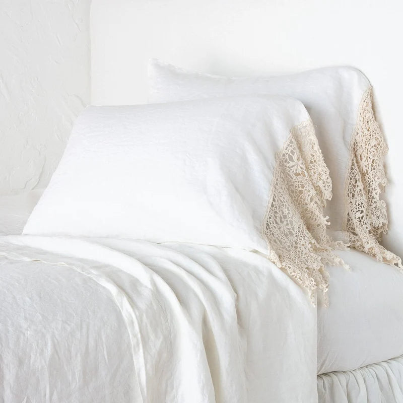 Linen Frida Lace Pillowcase (Single)