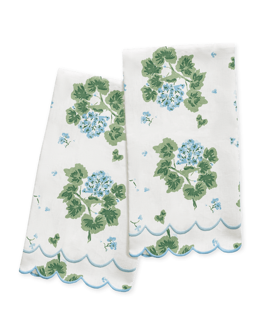 Geranium Linen Guest Towels - Set of 2