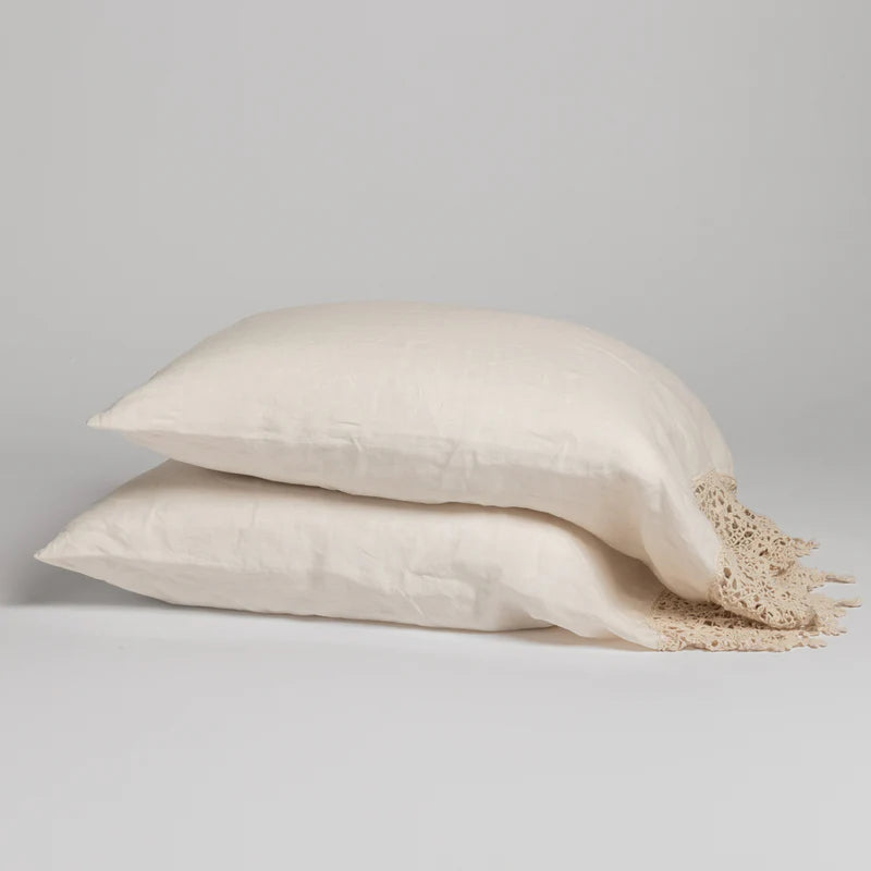 Linen Frida Lace Pillowcase (Single)