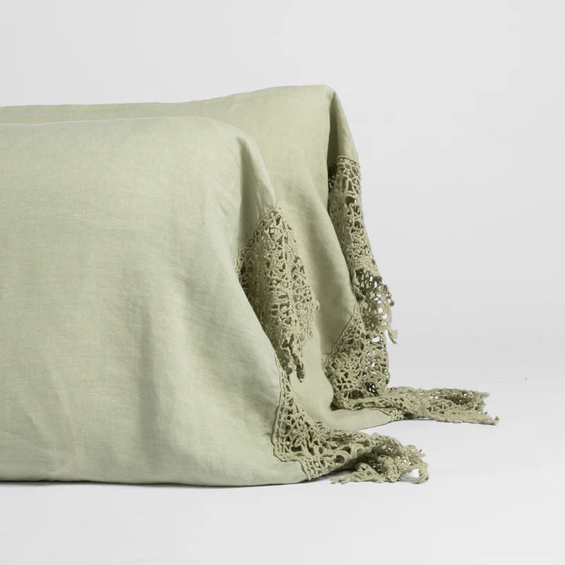 Linen Frida Lace Pillowcase (Single)