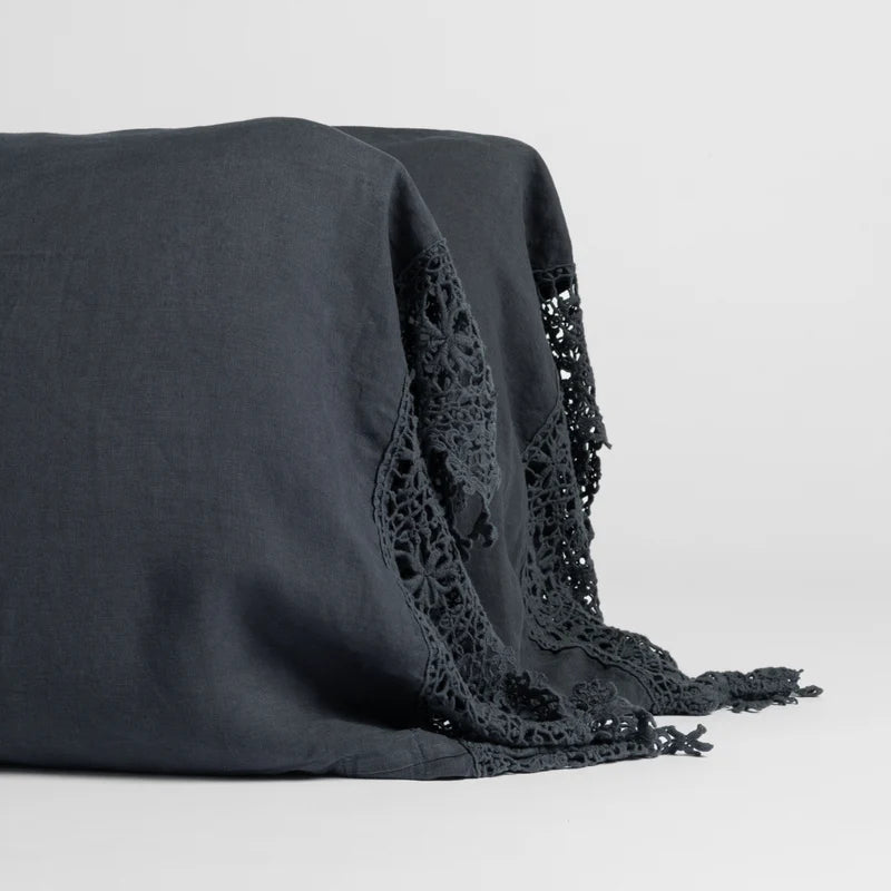 Linen Frida Lace Pillowcase (Single)