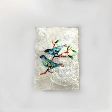 DAMAGED Capiz Box w/ Bird