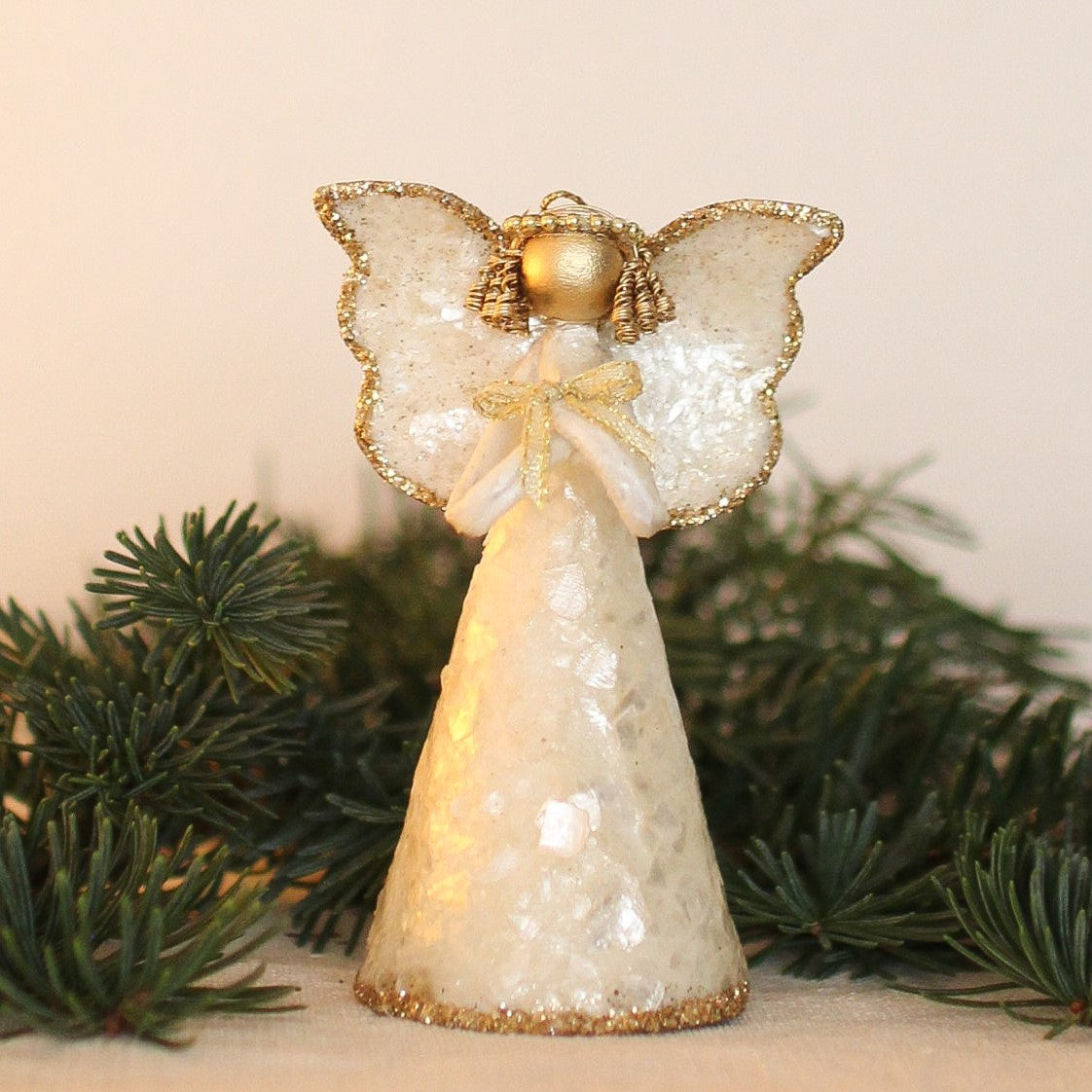 Capiz Flakes Angel Ornament