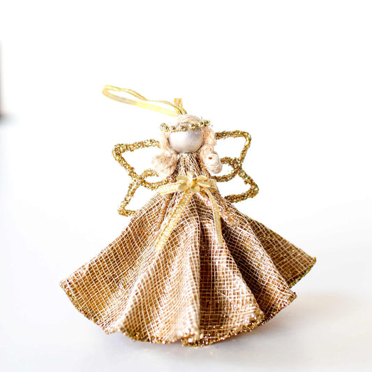 Winged Sinamay Net Angel Ornament