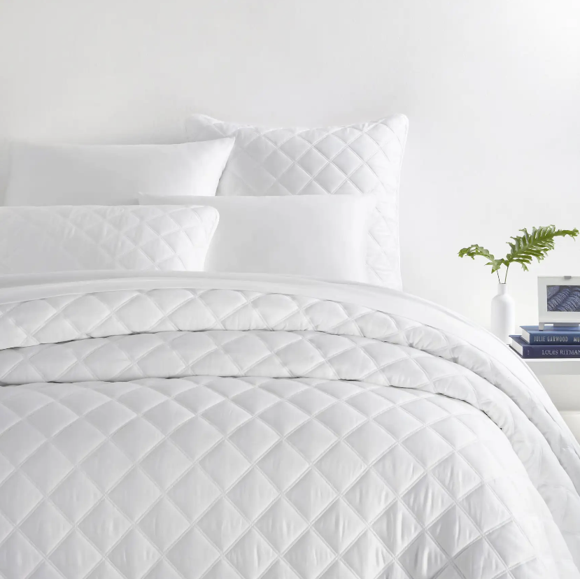 Quilted Silken Solid Coverlet