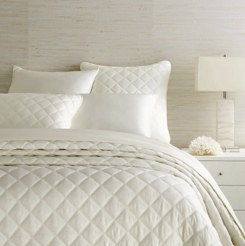 Quilted Silken Solid Coverlet