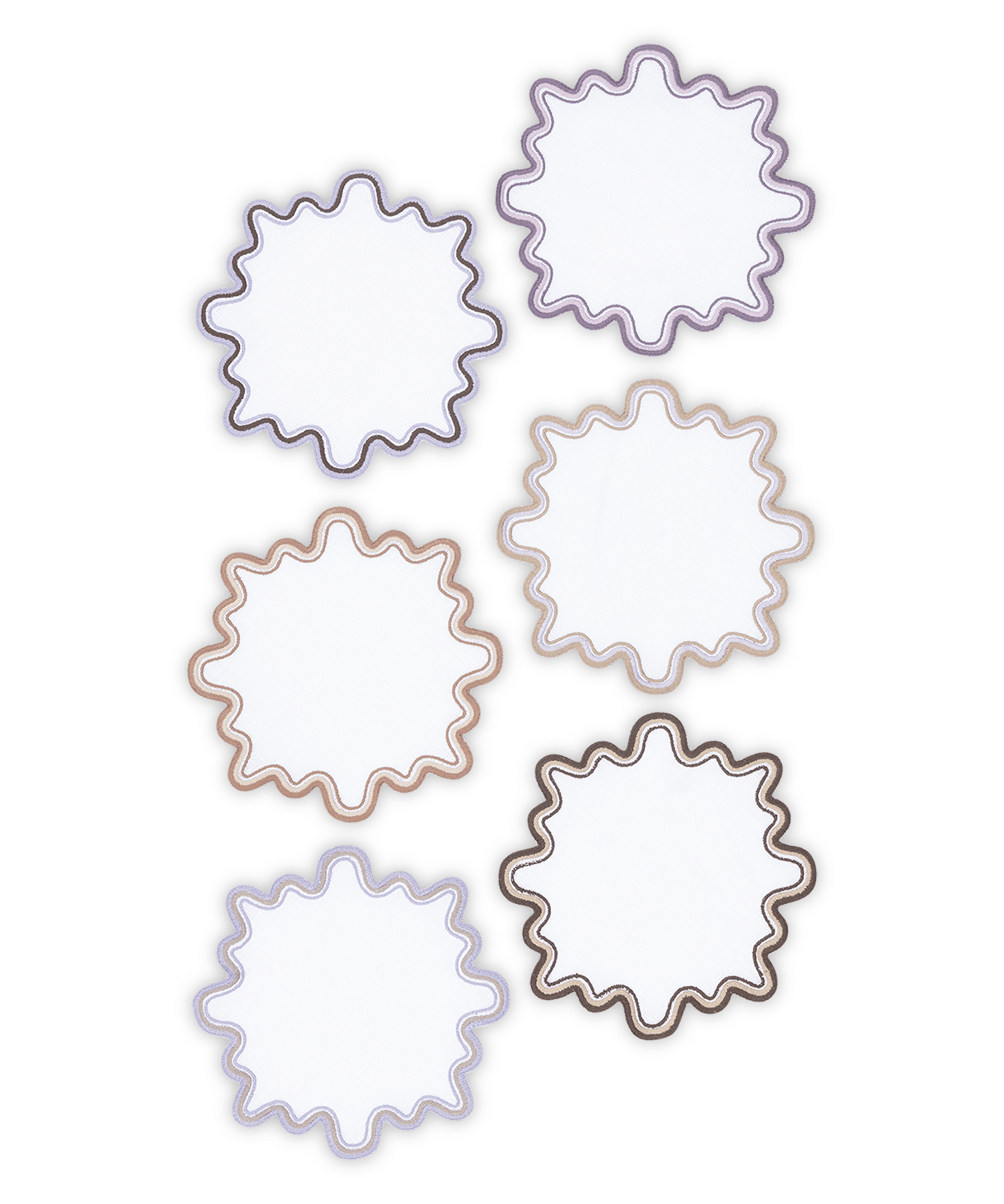 Wave 6" Round Cocktail Napkins - Set of 6