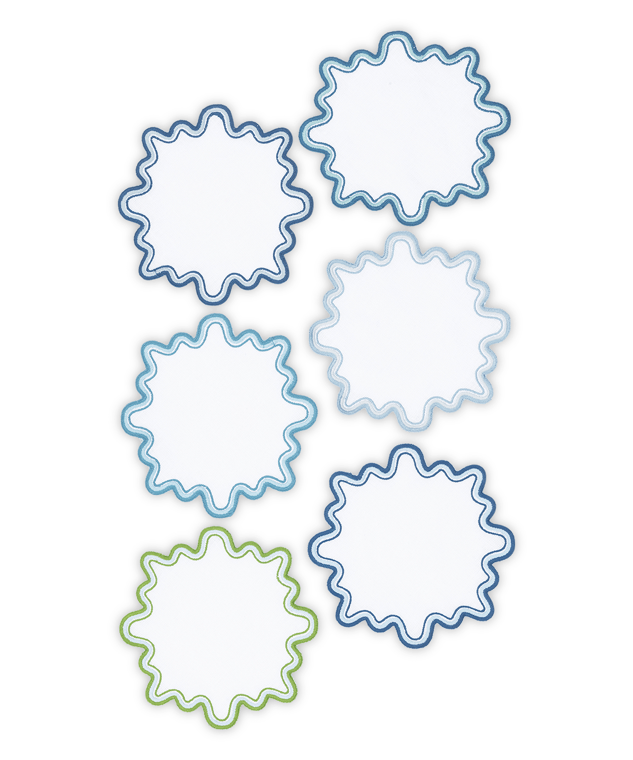 Wave 6" Round Cocktail Napkins - Set of 6