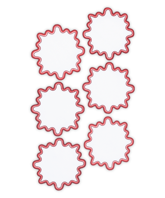 Wave 6" Round Cocktail Napkins - Set of 6